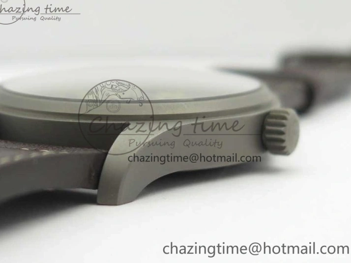 MIROTIME 0310 SmartChoice Mark XVIII IW327006 Titanium M+F 1:1 Best Edition Black Dial on Brown Leather Strap A 7145